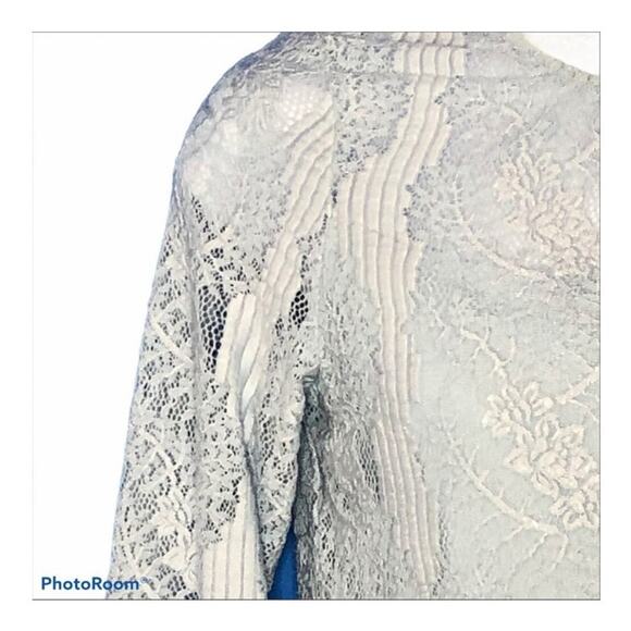 Revolve Heartloom Baby Blue Victorian Lace Blouse Bell Sleeve size Small - Picture 6 of 16